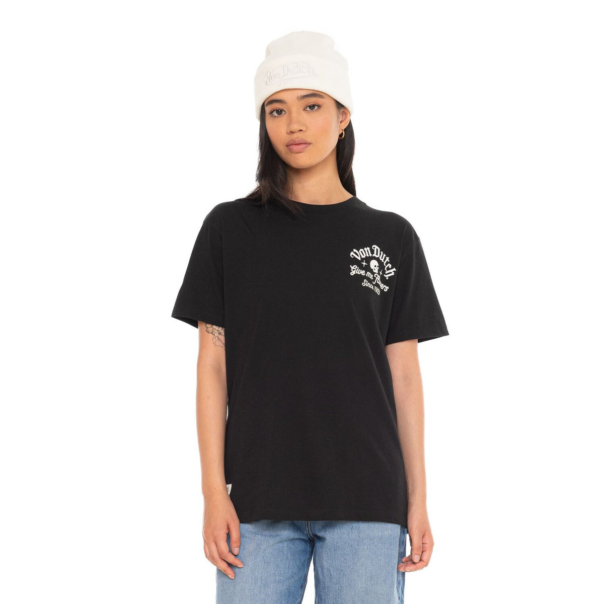 Von Dutch Rose female t-shirt black
