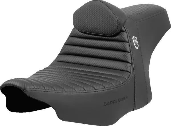 Saddlemen SDC Performance Seat with Backrest for Street Glide and Road Glide – Black Tuck and Roll