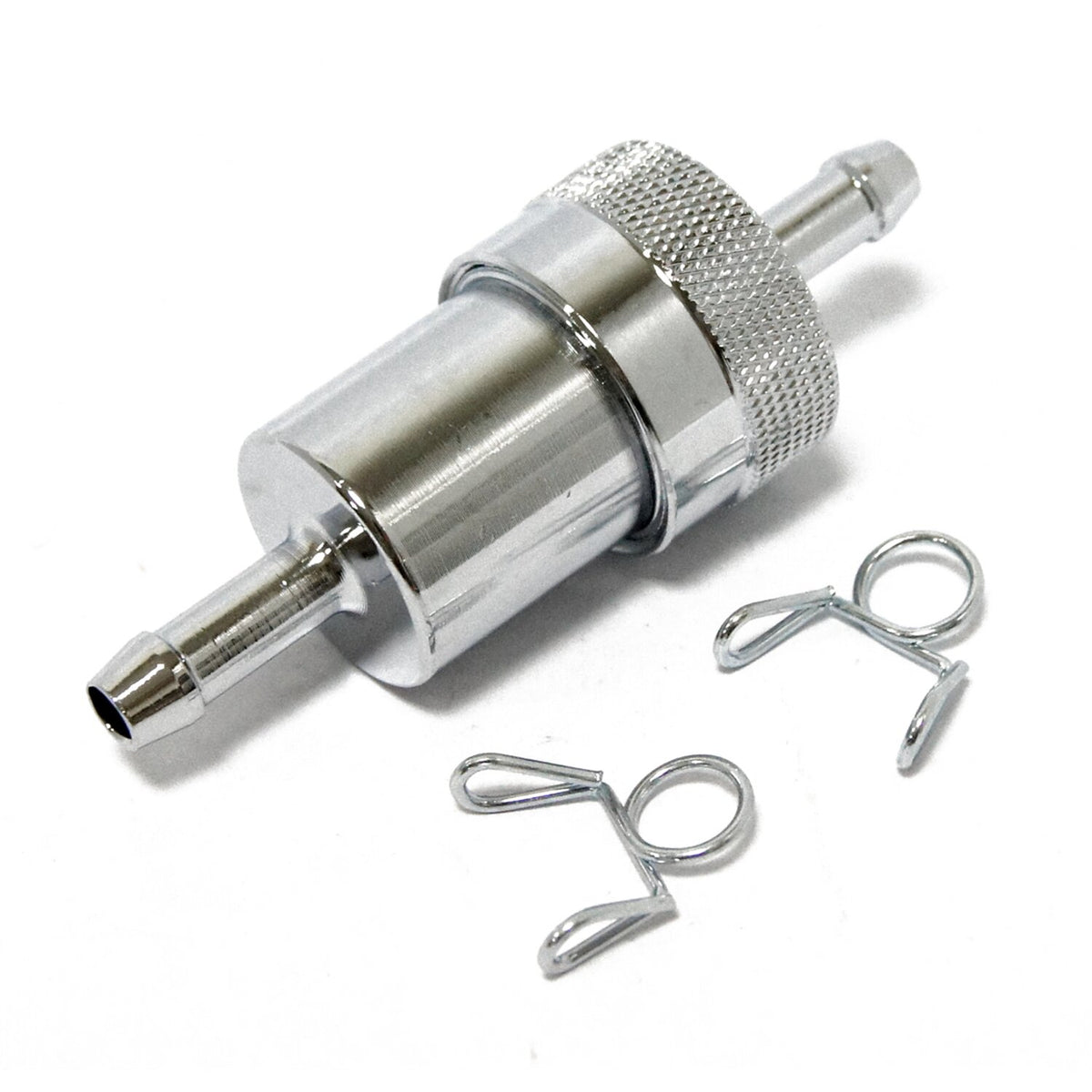 Chrome aluminum fuel filter, 1/4"