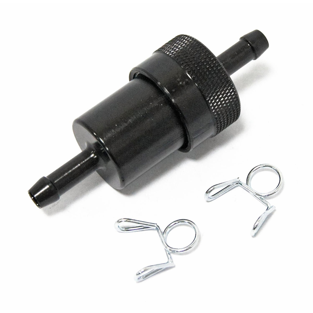 Black aluminum fuel filter, 1/4"