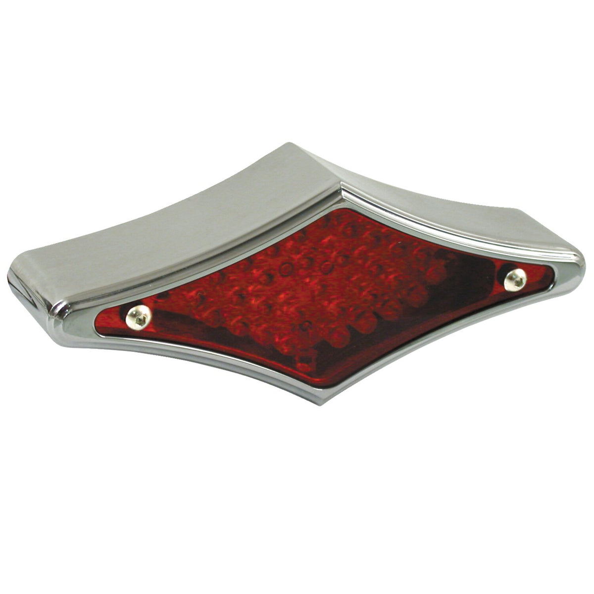 Flat-lens diamond LED taillight. Chrome