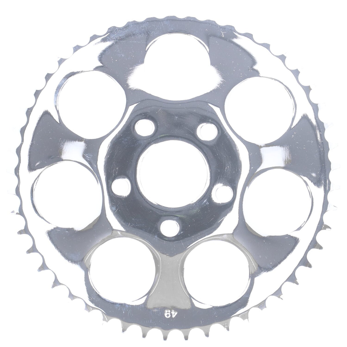 Rear sprocket, chrome. 49t
