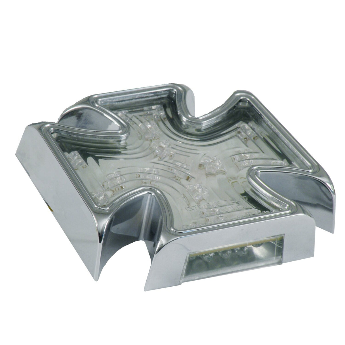 Maltese cross billet LED taillight. Clear lens