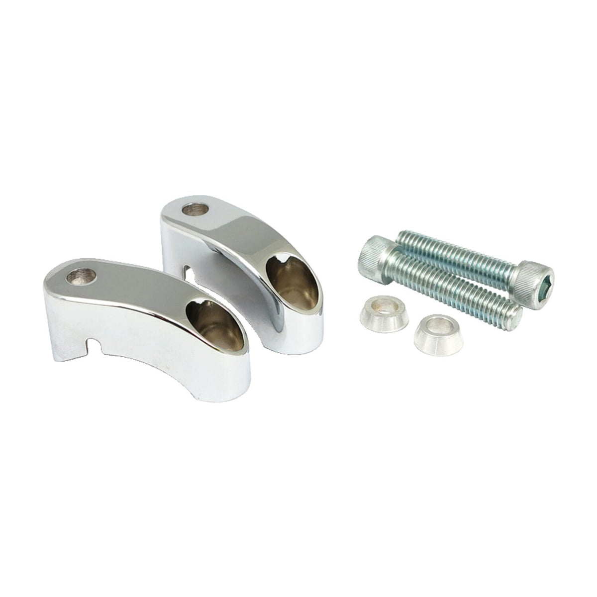 Shortened turn signal mount kit. Front, chrome