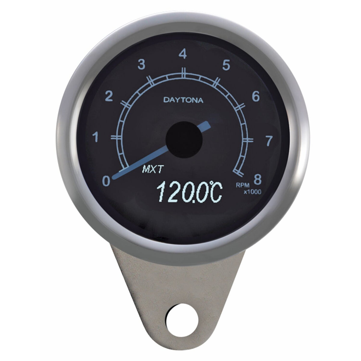 Velona, 60mm tachometer 8000 RPM. Polished stainless