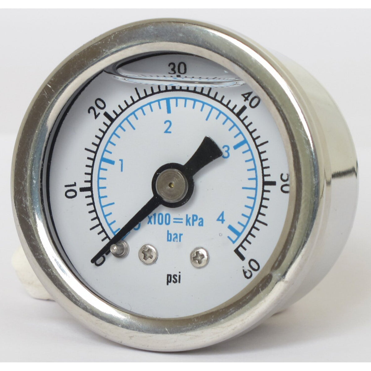 Marshall oil pressure gauge, 0-60 PSI. Stainless housing