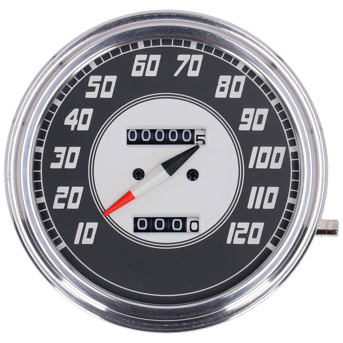 FL speedometer, '46-47 face', silver/black. 1:1 mph