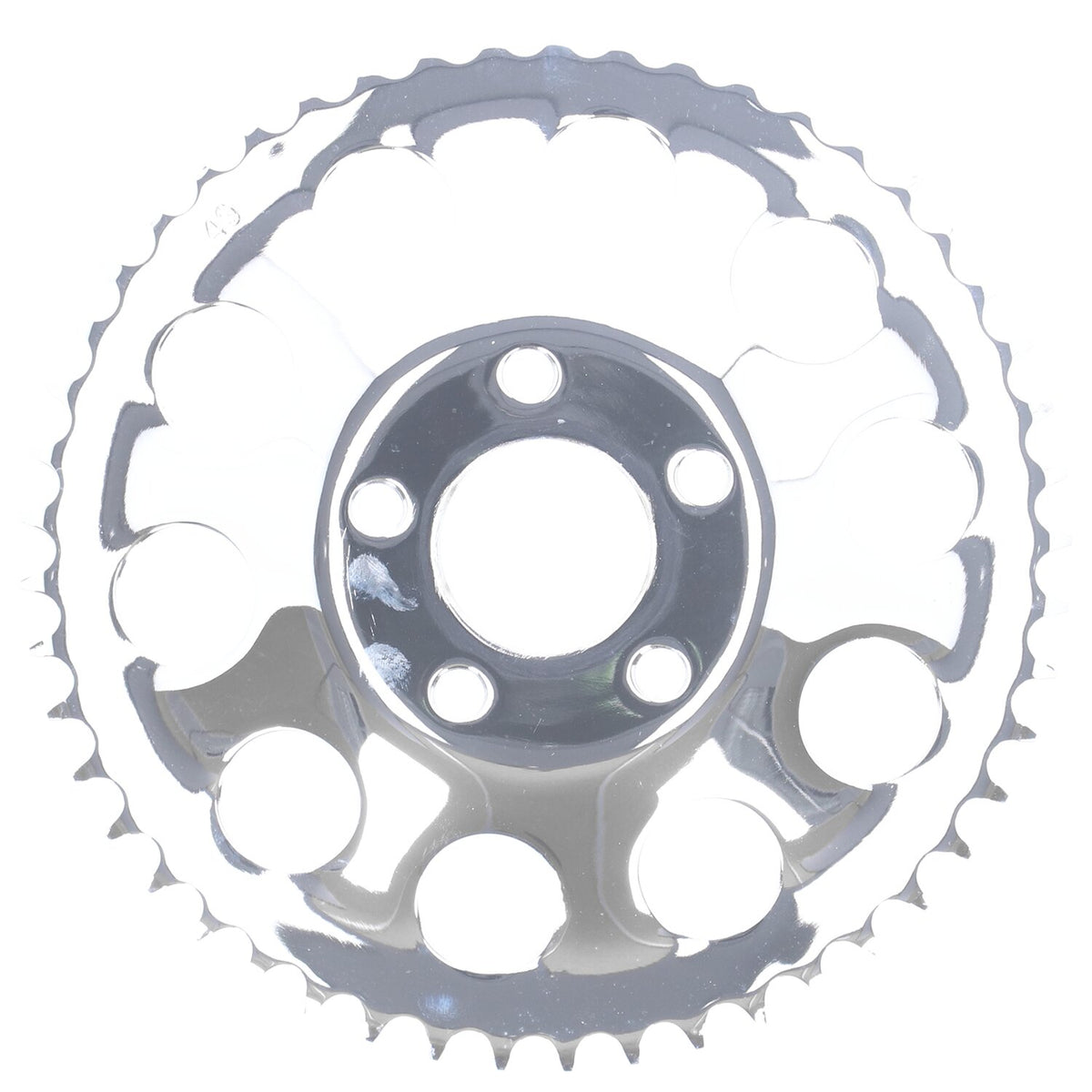 Rear sprocket, chrome. 49t