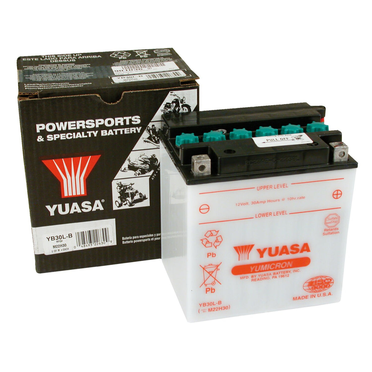 Yuasa, Yumicron 12V lead-acid battery YB30L-B. 30Ah