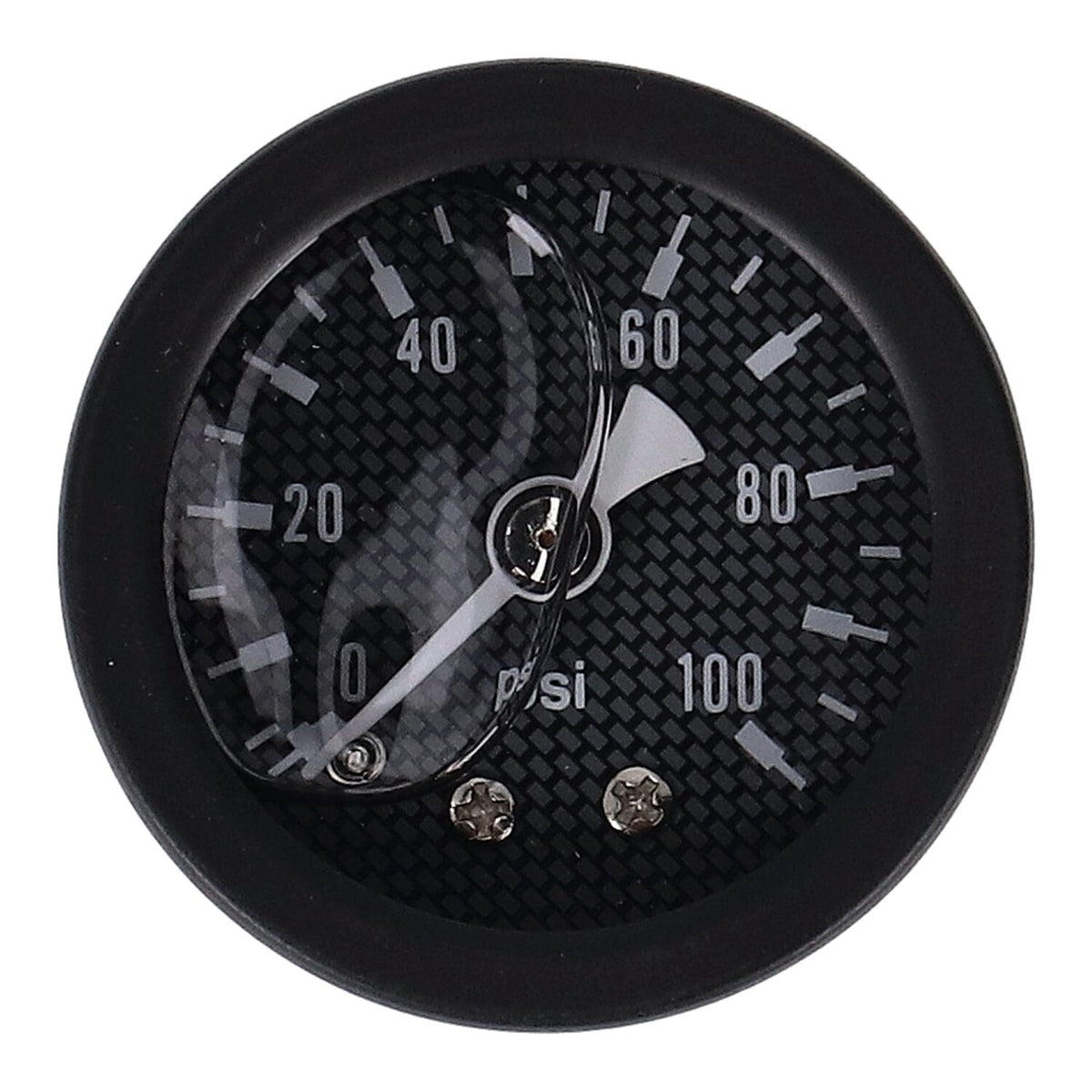 Marshall oil pressure gauge, 0-100 PSI. Black housing