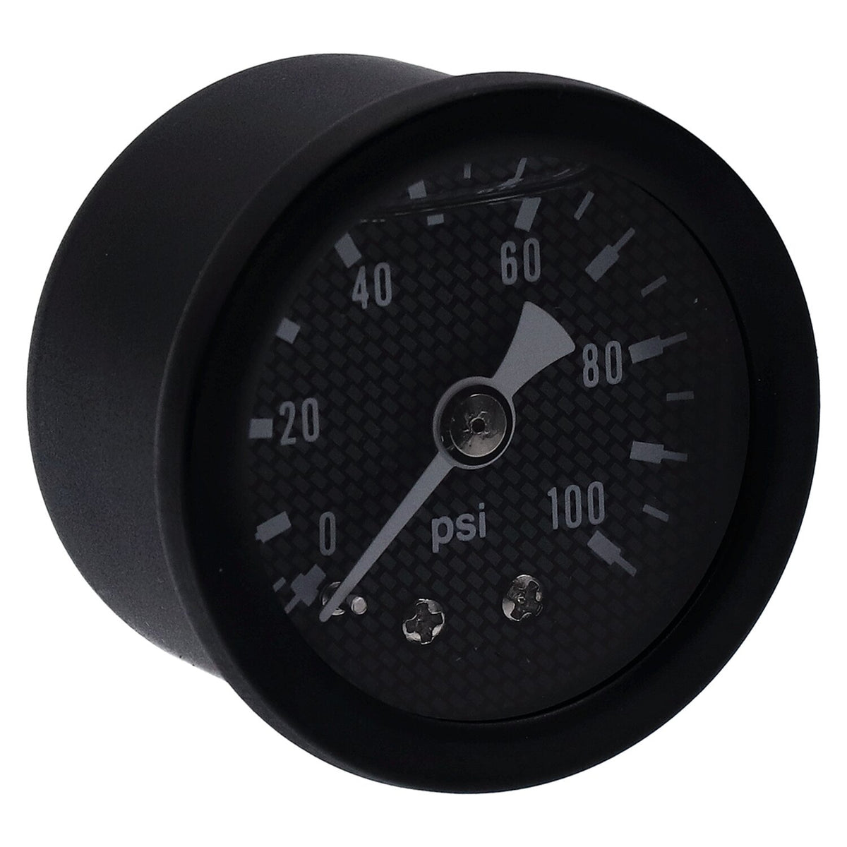 Marshall oil pressure gauge, 0-100 PSI. Black housing