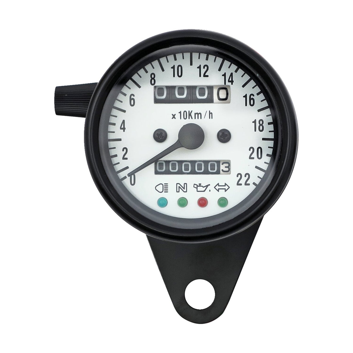 LED mini speedo 2:1 kmh. Black with white face plate