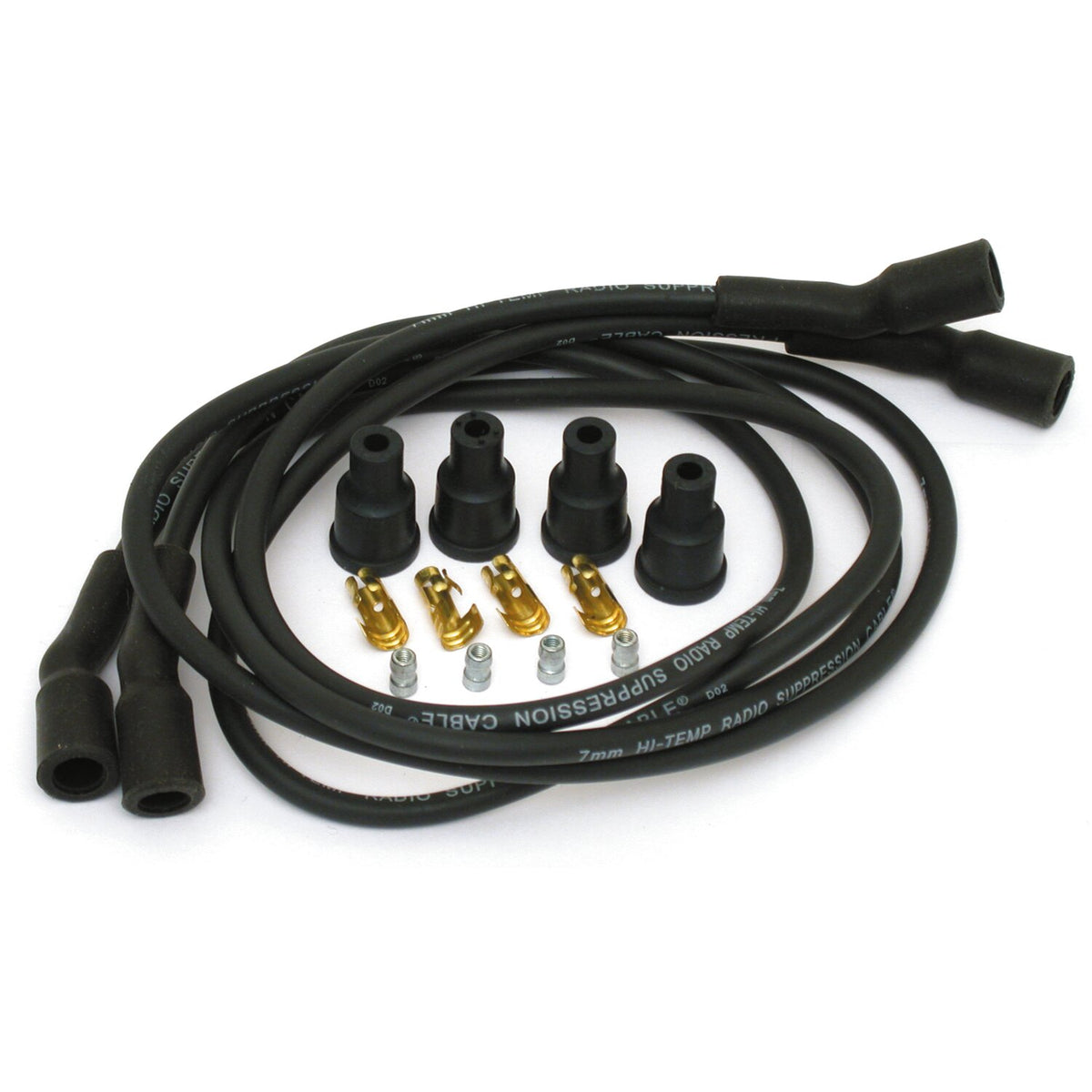 Dynatek, univ. 7mm spark plug wire set. Black
