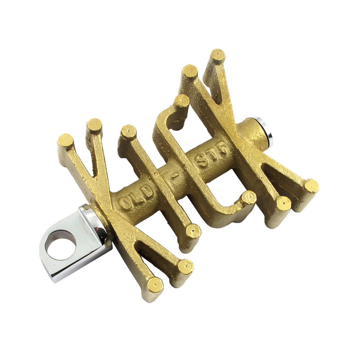Paughco, 'Old STF' brass kick pedal. Clear