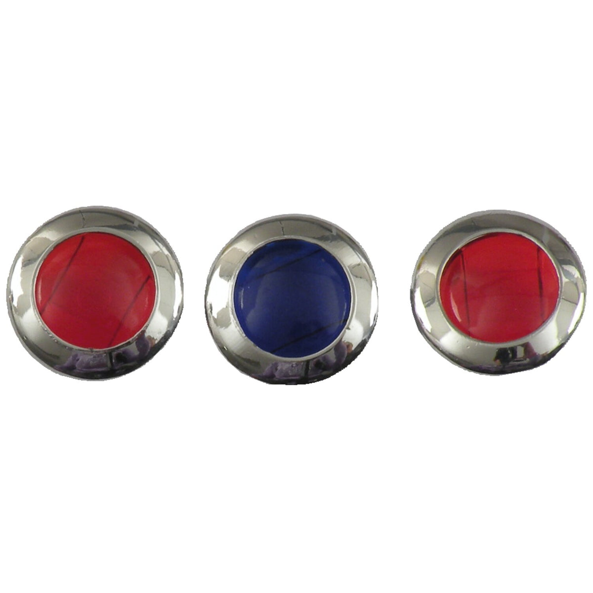 Replacement lens set, for 3-light (62-67) dash. Red & Blue