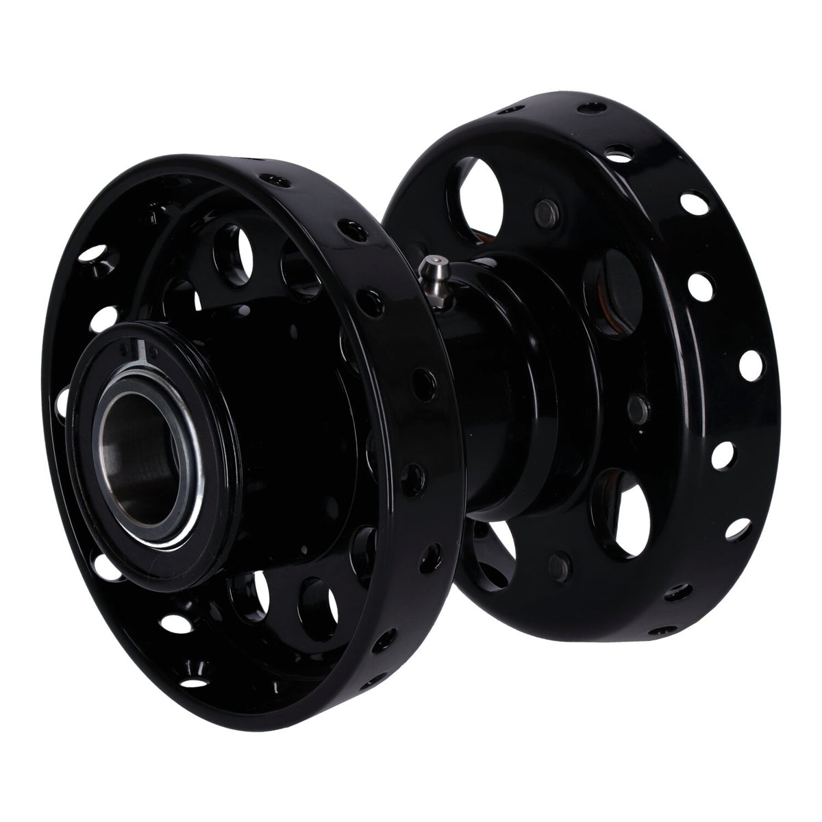 Custom Star hub, for OEM axle. Black with chrome star