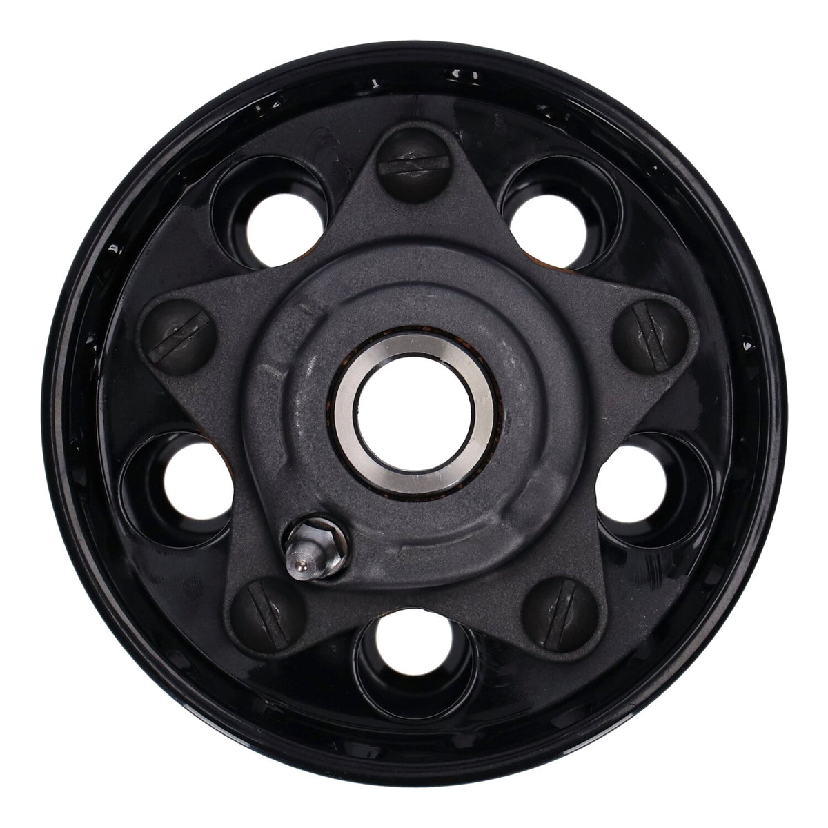 Custom Star hub, for OEM axle. Black with chrome star