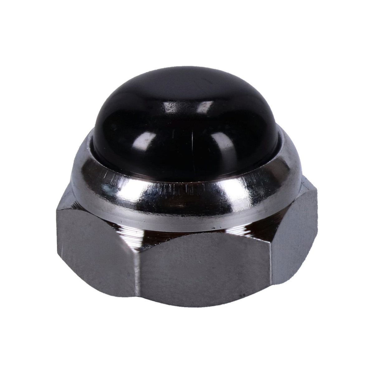 Rocker shaft end nut set, black plastic inserts