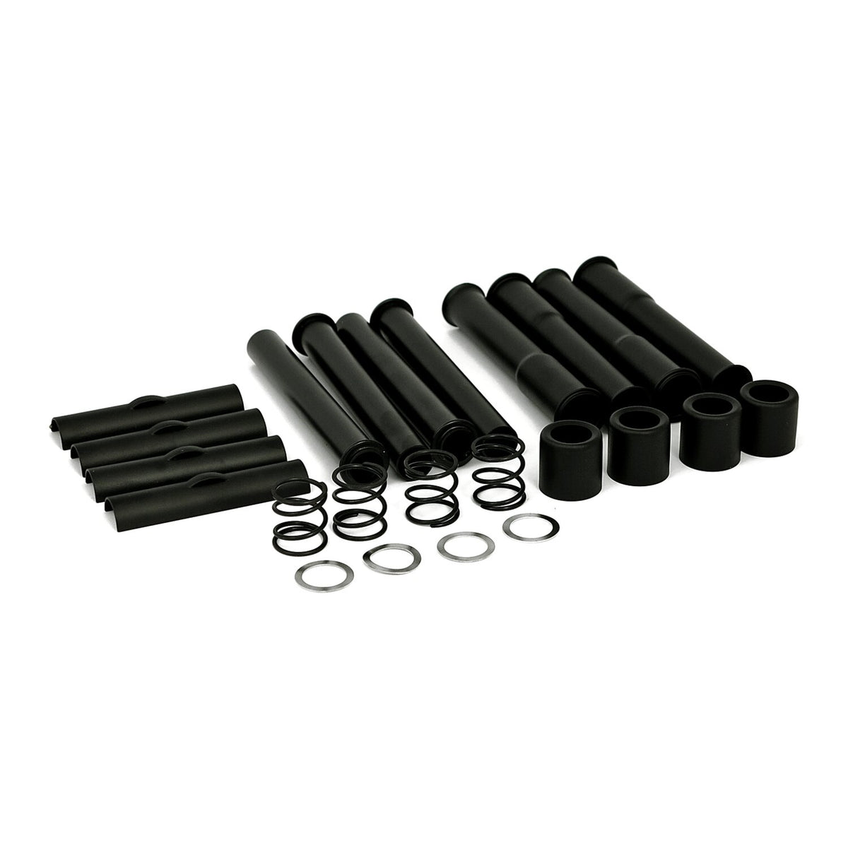 Complete 66-E79 Shovel pushrod cover kit. Black