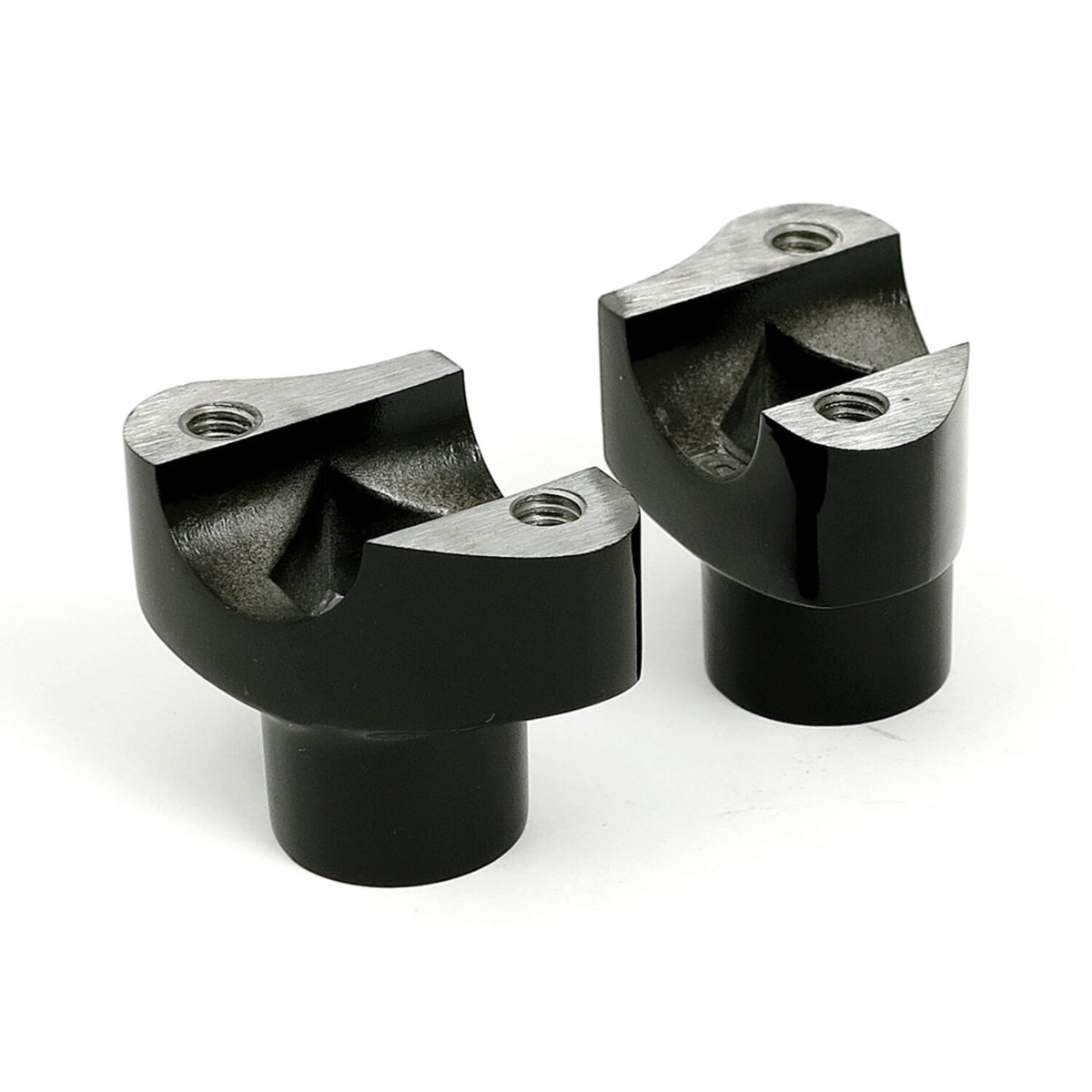 OEM type style risers, non threaded. 1-3/4" rise. Black