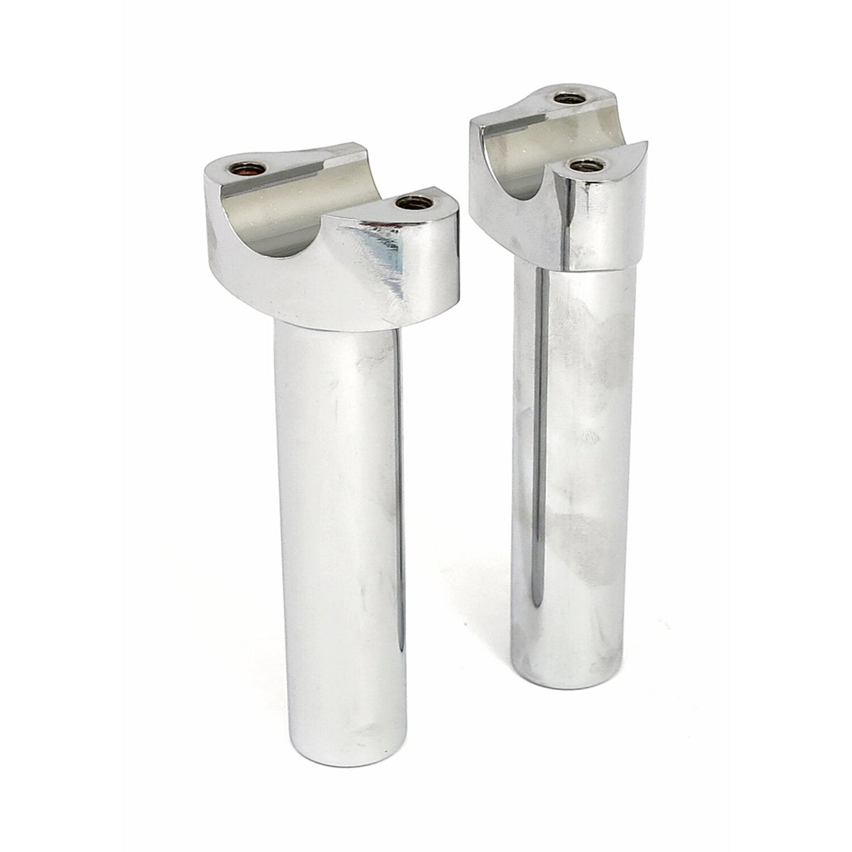 Forged aluminum risers straight, 5-1/2" rise. Chrome