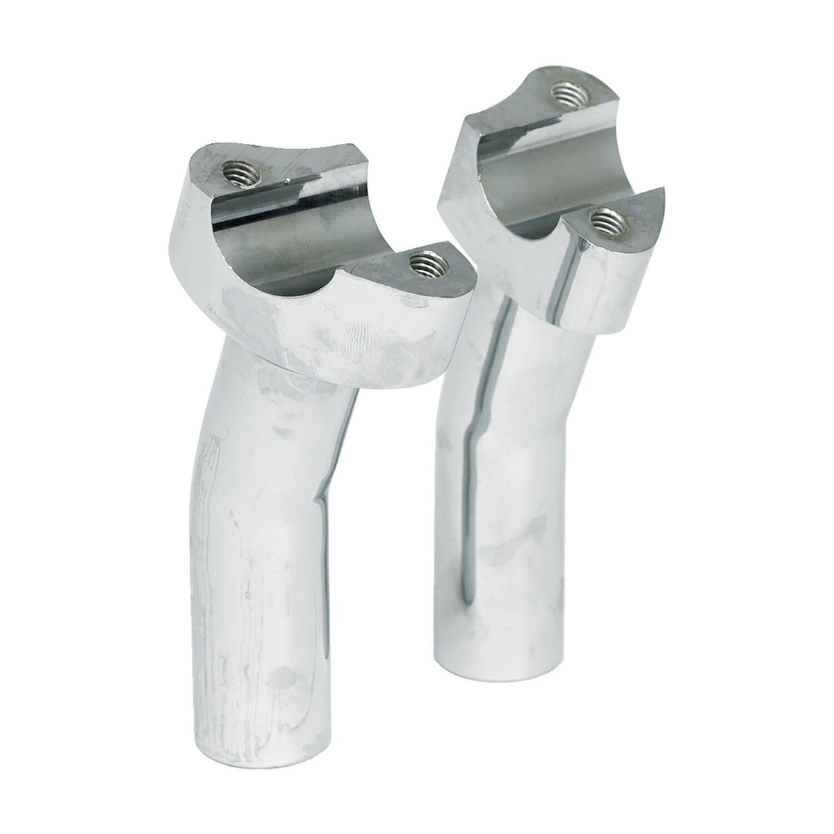 Forged aluminum risers pullback, 4-1/2" rise. Chrome