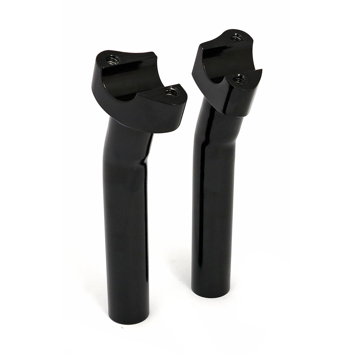 Forged aluminum risers pullback, 7" rise. Black
