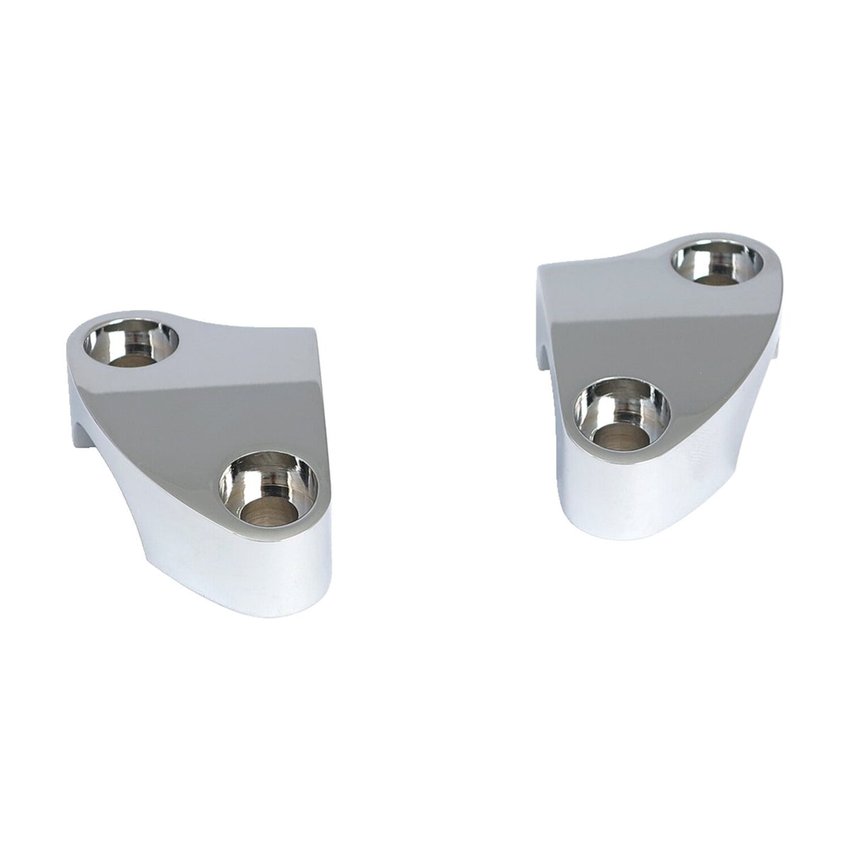 Handlebar top clamp set. Chrome, plain