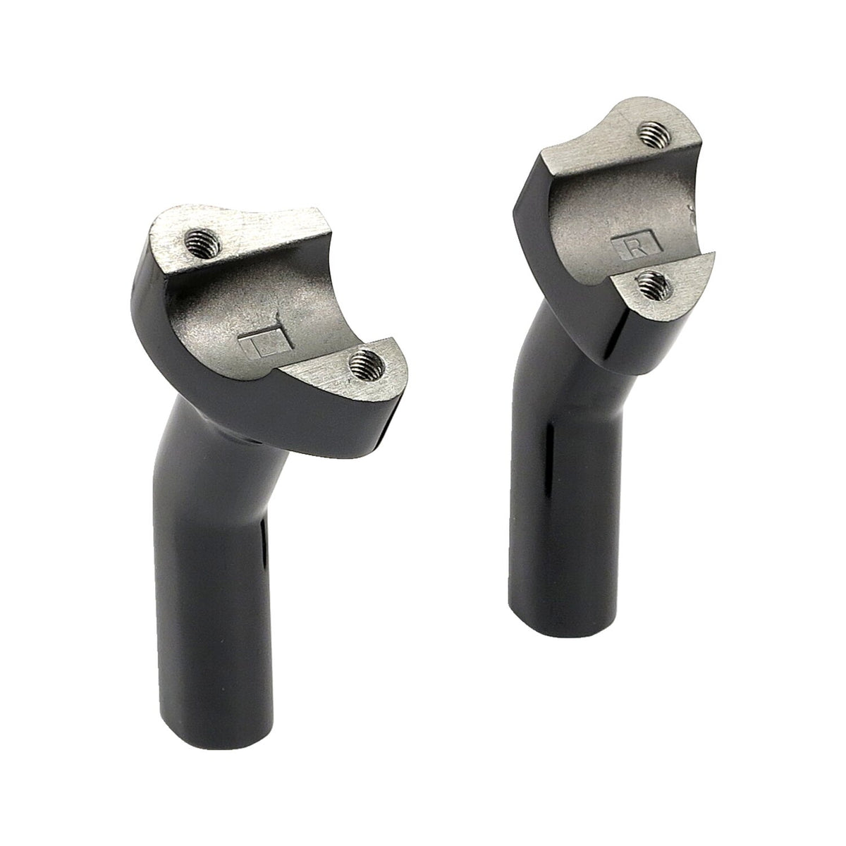 OEM style pullback risers, no top clamp. 4.5" rise. Black
