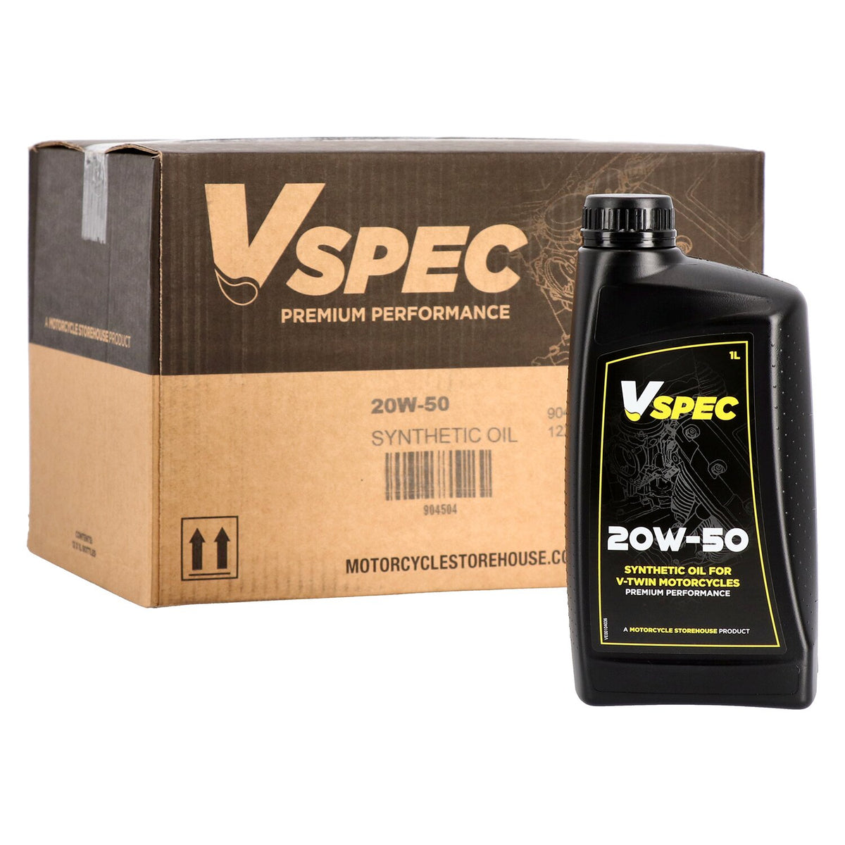 Vspec, 20W50 Full Synthetic motor oil. 1 liter bottle.