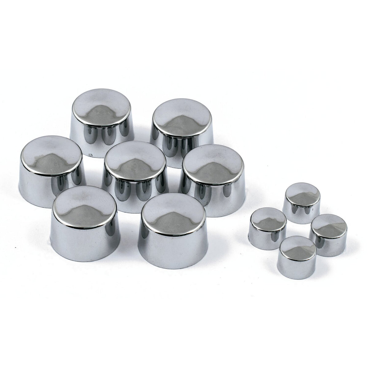 Smoothtopps, push-on bolt cover set. Chrome