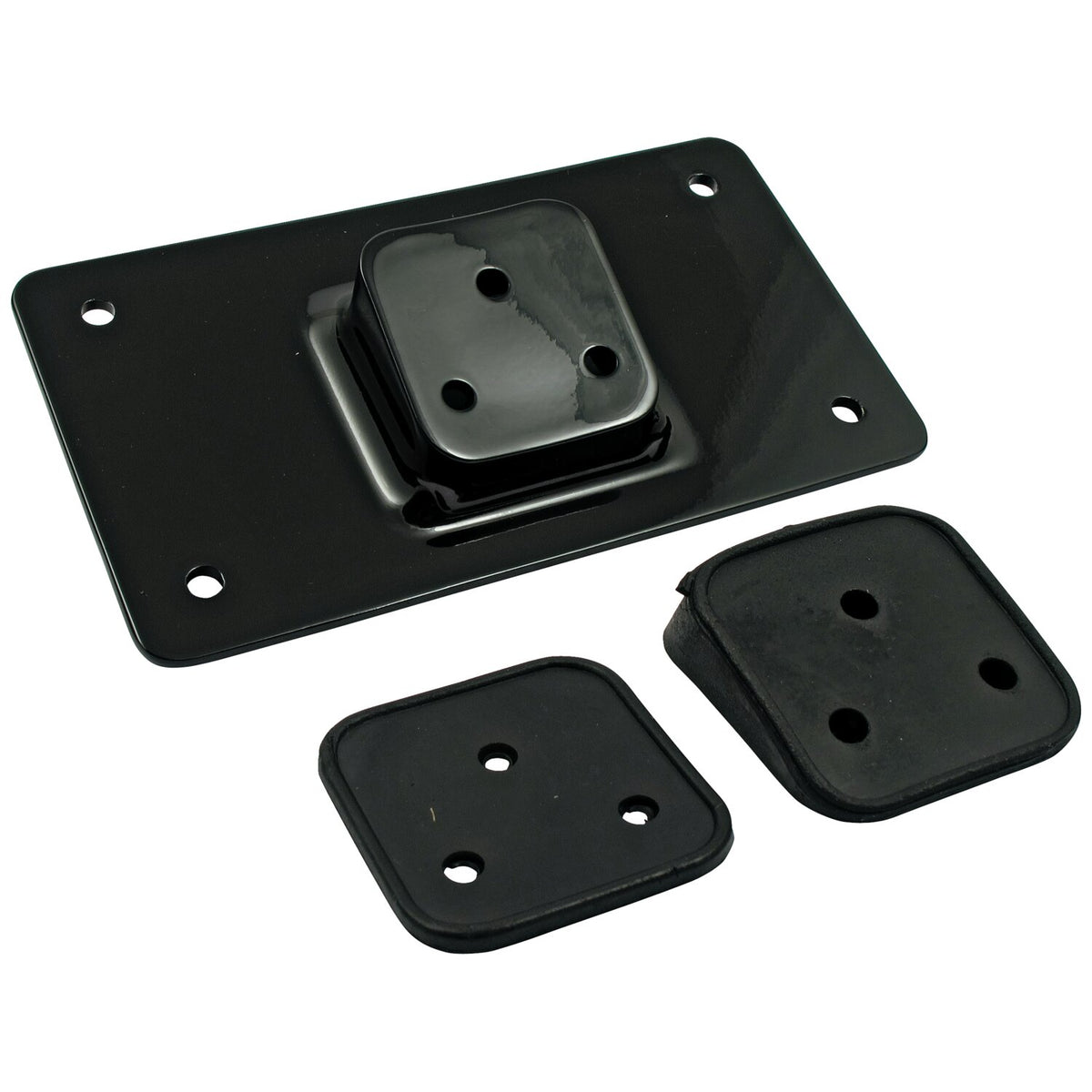 License plate bracket, flat. Black