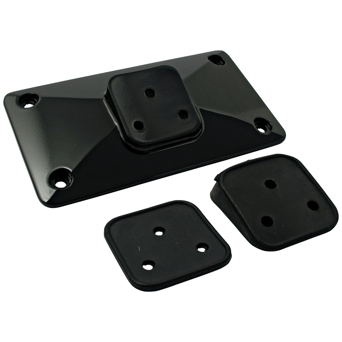 License plate bracket, pyramid. Black