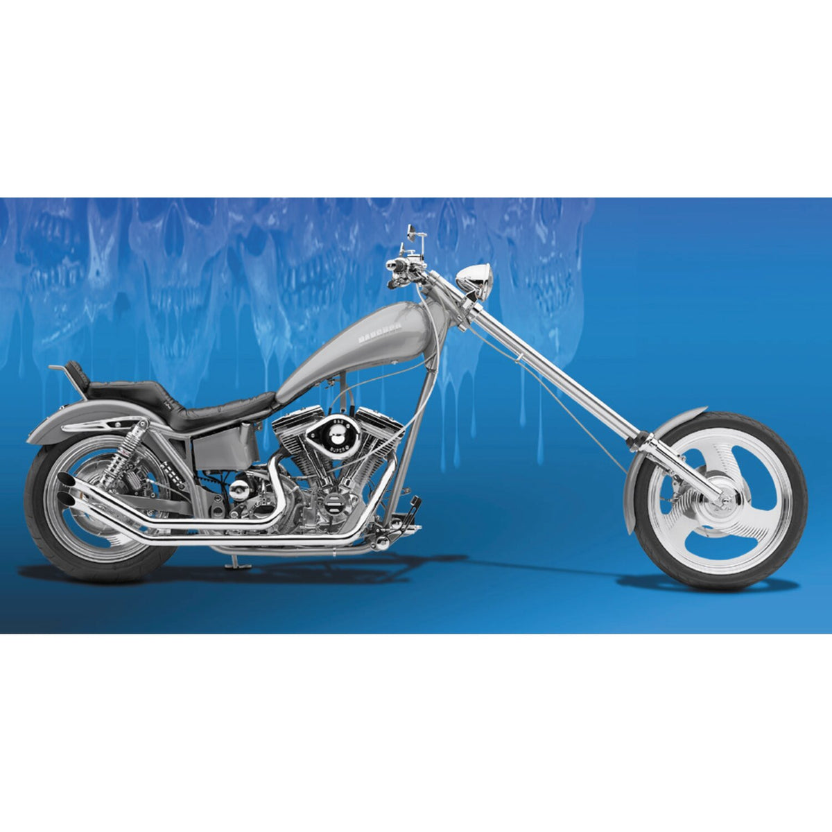 Paughco, Upswept drag pipes. Slash cut. Chrome