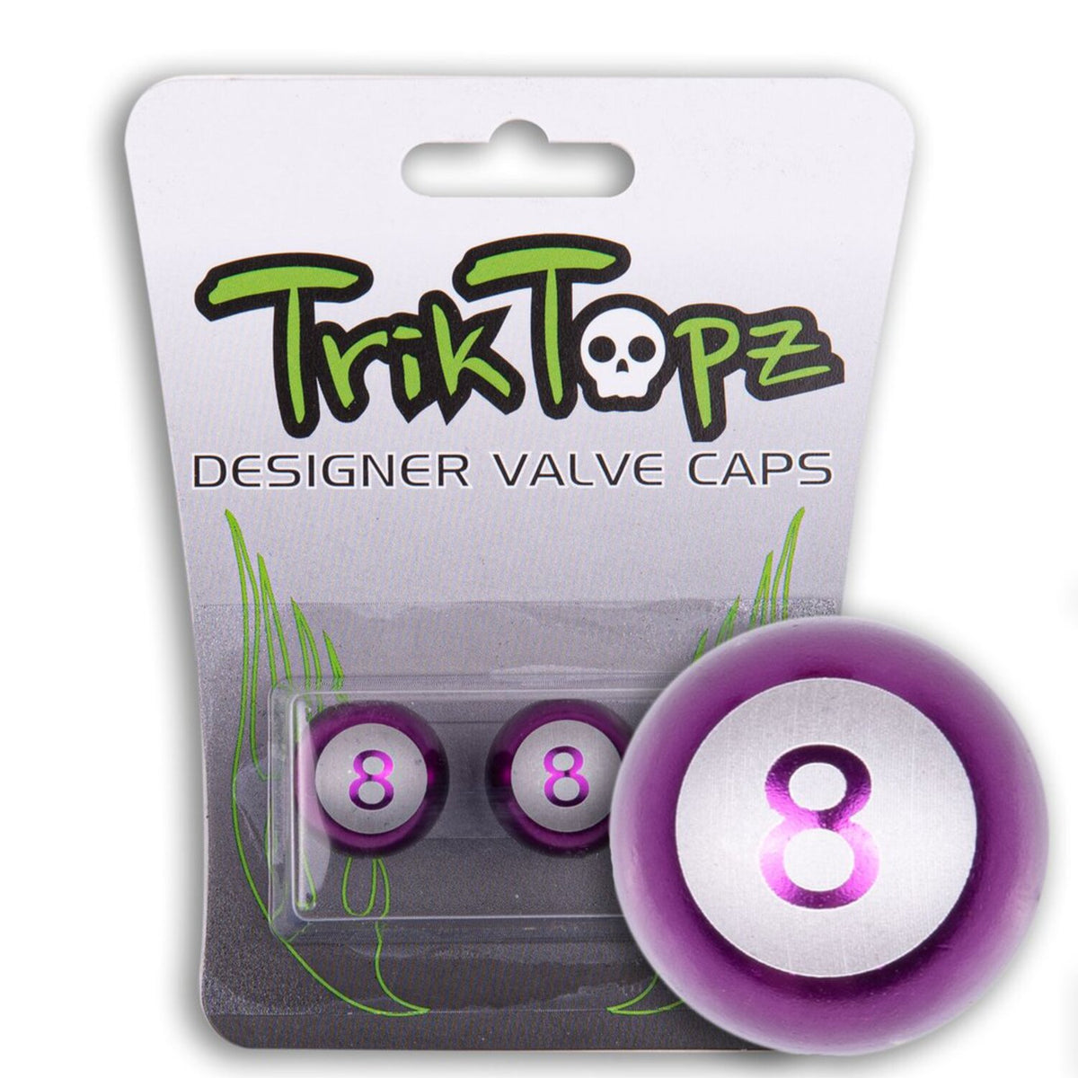 Trik Topz, Eight Ball valve caps. Purple