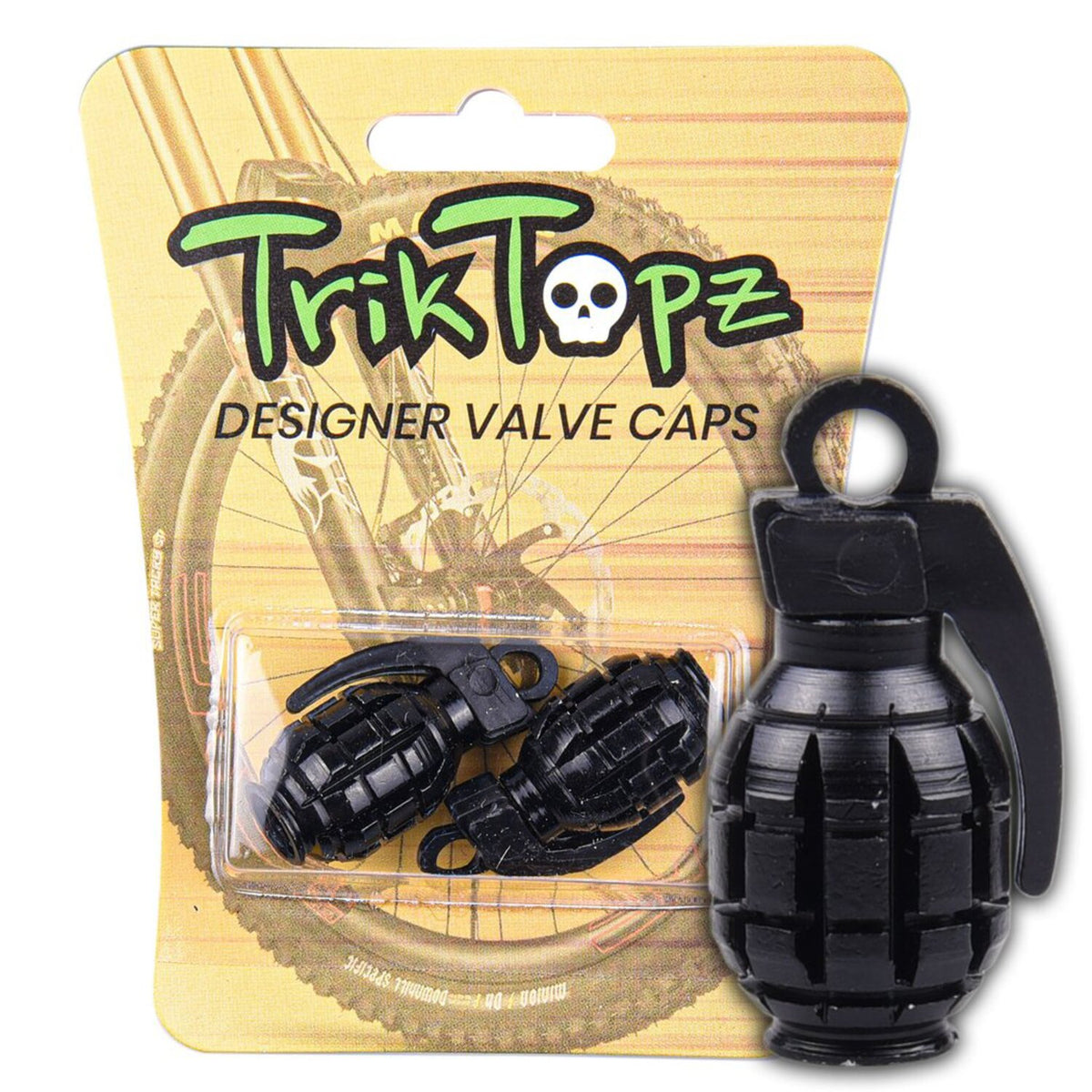 Trik Topz, Hand Grenade valve caps. Black