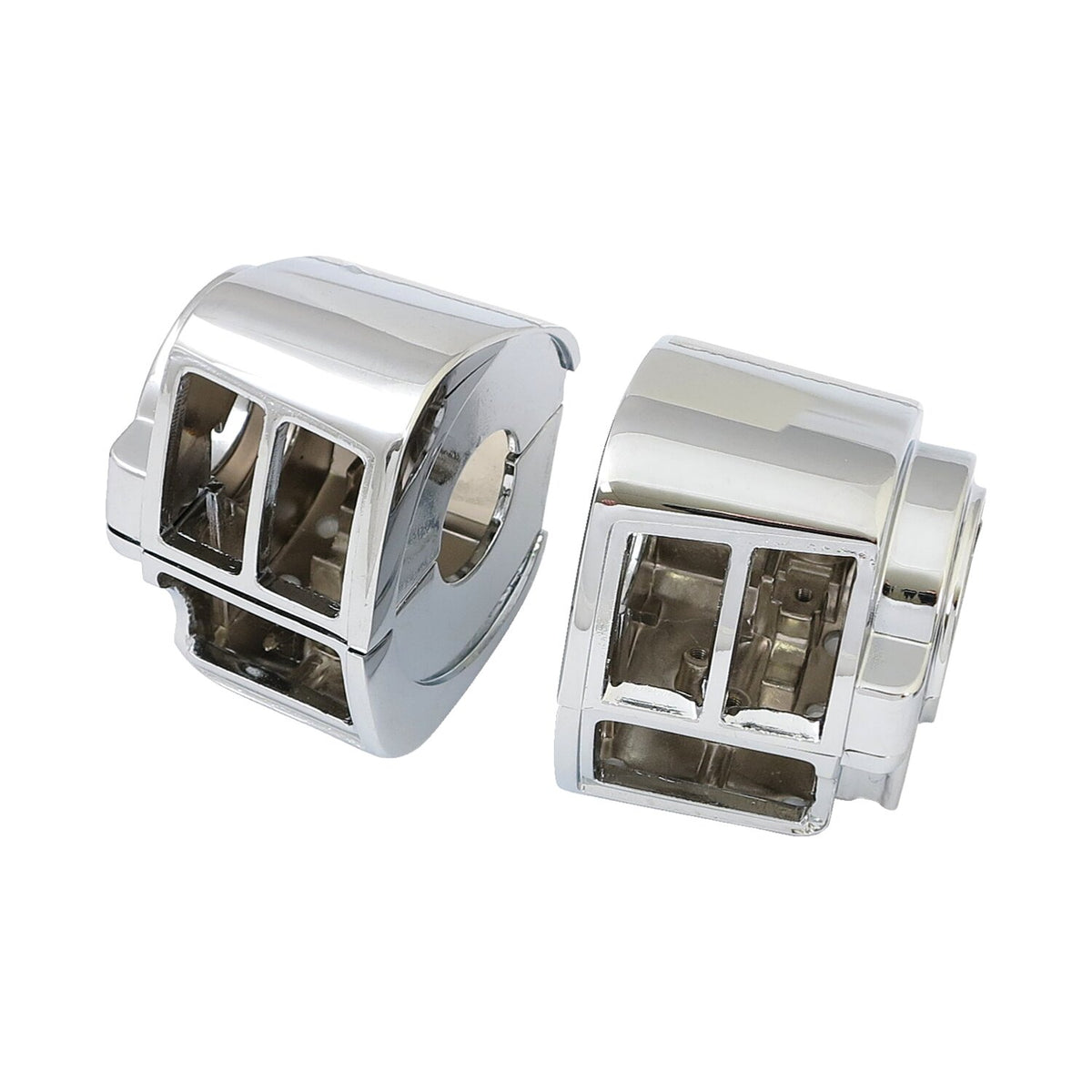 Switch housing set, smooth. Chrome