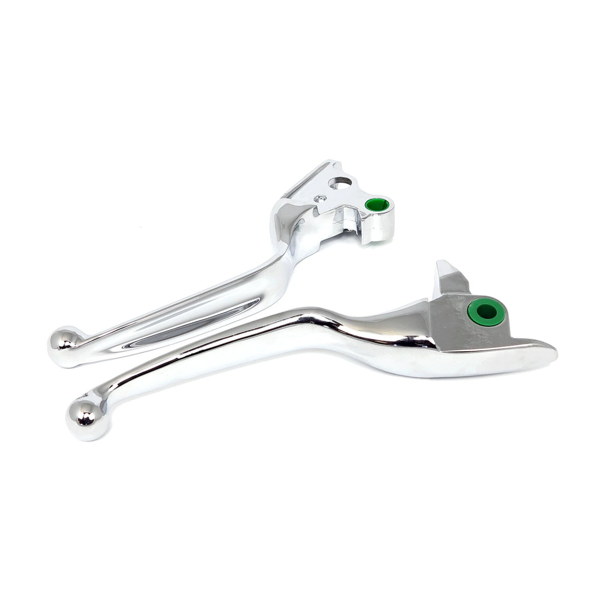 Handlebar lever kit wide blade, grooved. Chrome