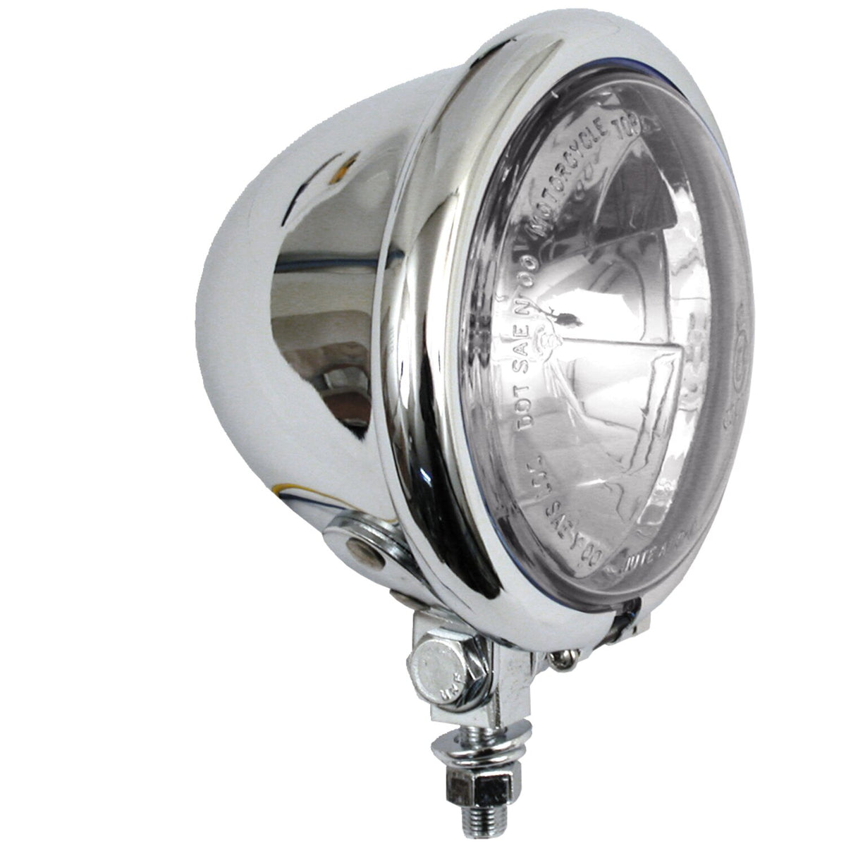 4-1/2" H3 Bates style spotlamp. Chrome. Clear lens