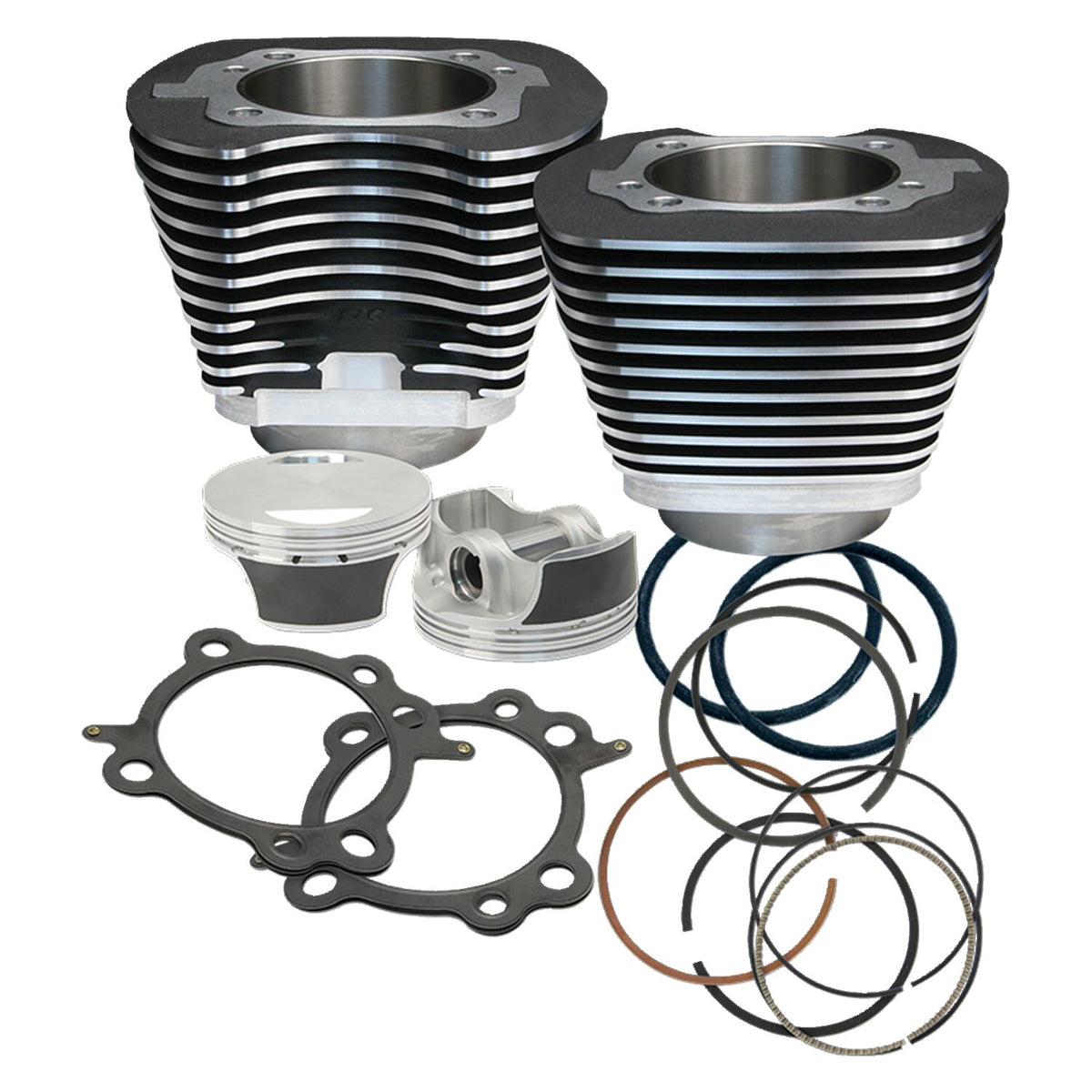 S&S, 96" to 106" big bore cylinder & piston kit. Black