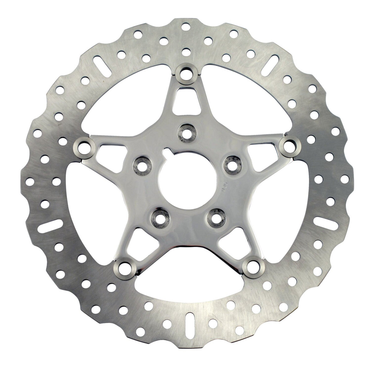 EBC, 5-Button Contour stainless floating brake rotor. Front