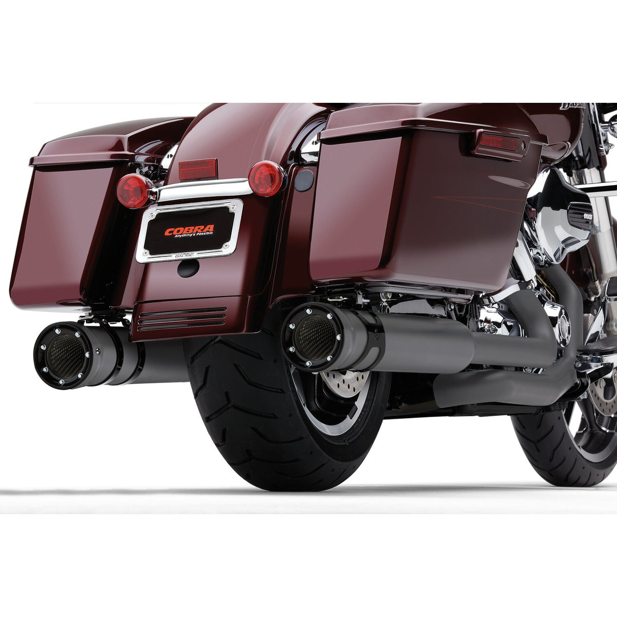 Cobra, 4" Race Pro slip-on mufflers. Black