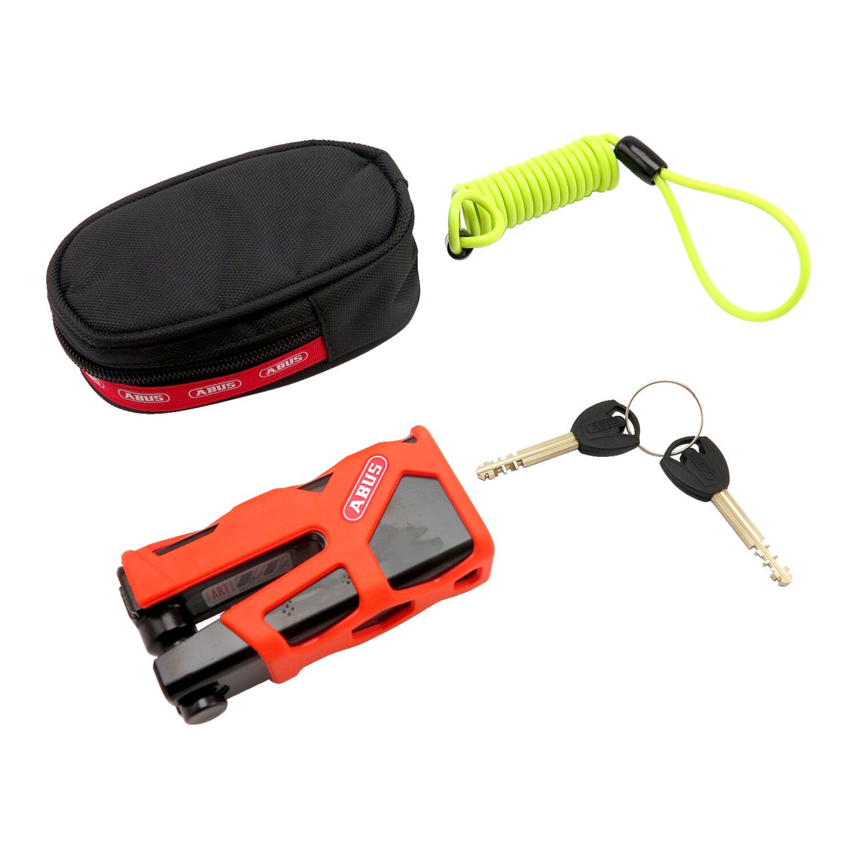 Abus, 77 Granit Sledg 'Web style' disc brake lock. Orange