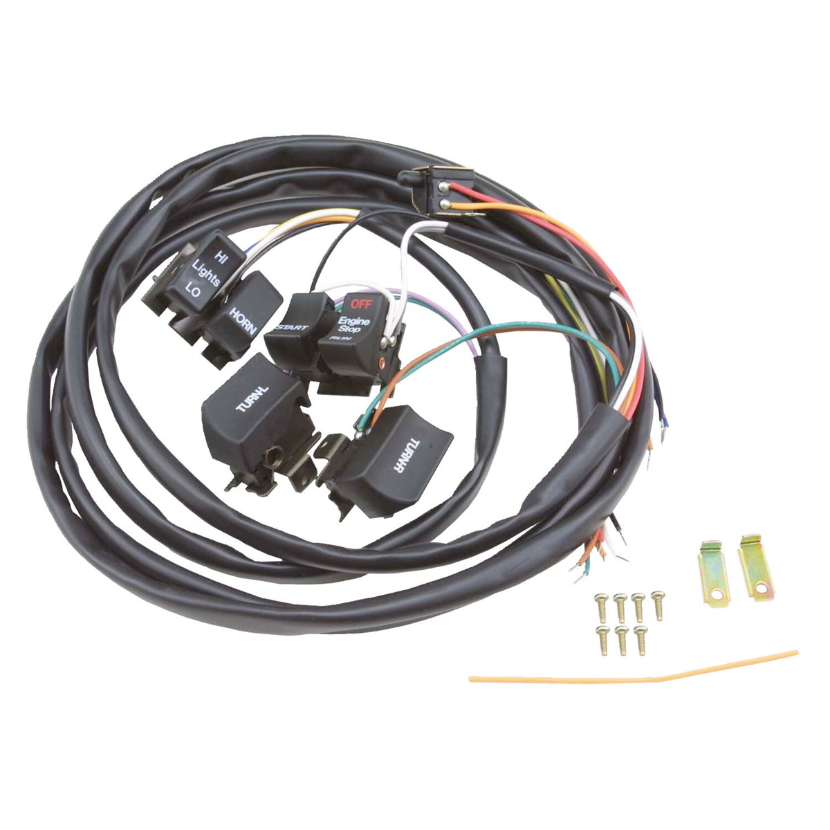Handlebar wire & switch kit. Black switches