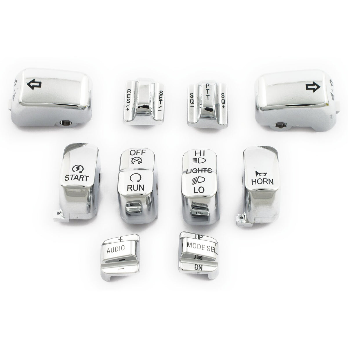 Handlebar switch cap kit, chrome