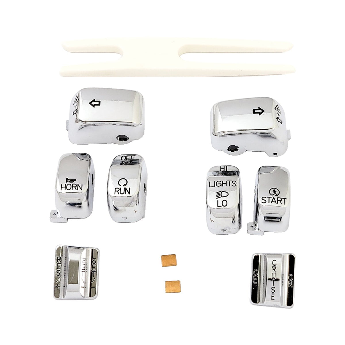 Handlebar switch cap kit, chrome