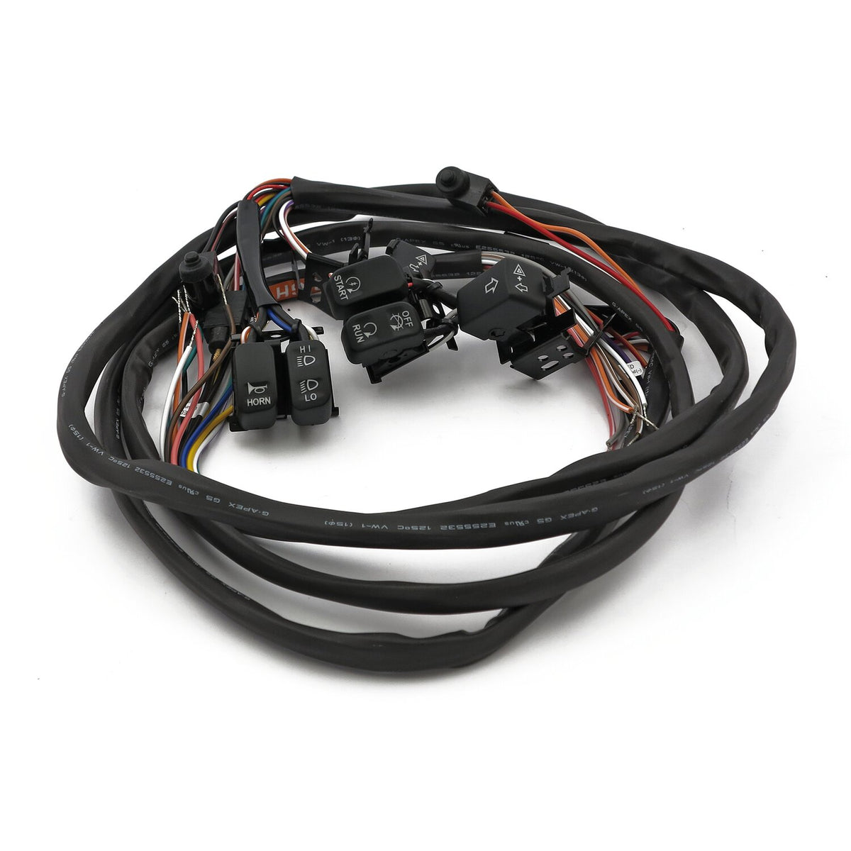 Handlebar switch & wiring kit. Radio. Black