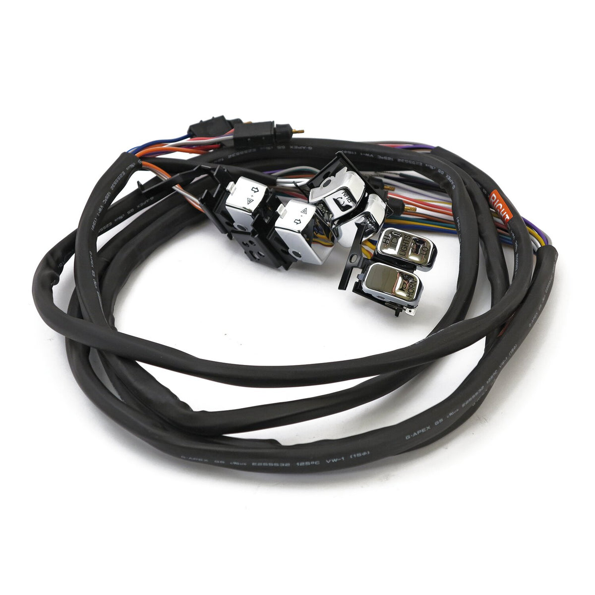Handlebar switch & wiring kit. Radio/Cruise. Chrome