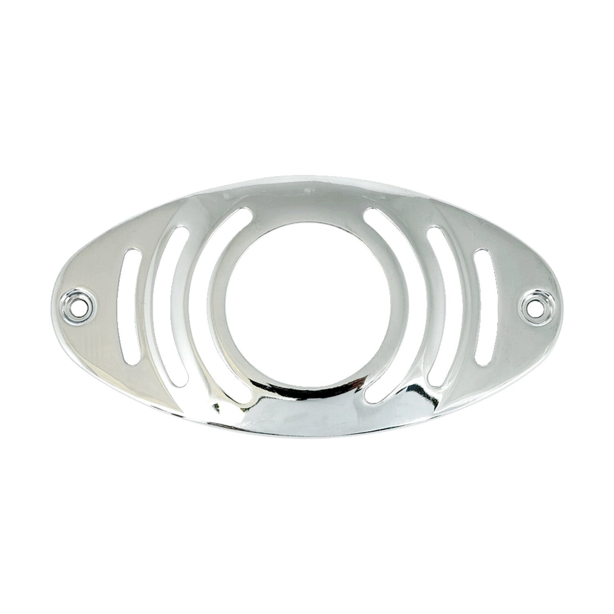 Cateye taillight grill. Circle, chrome