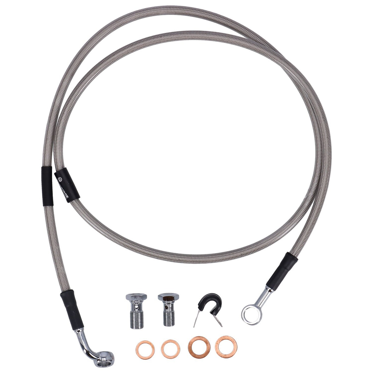 MCS by Goodridge brake line front, stainless clear coated